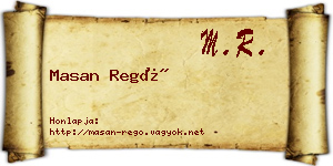 Masan Regő névjegykártya